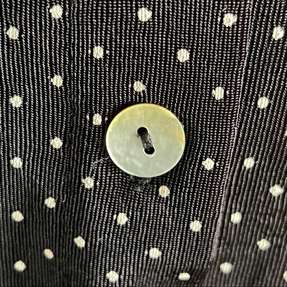 VINTAGE Ronni Nicole Black Polka Dot Crop Button Down Shirt - Picture 7 of 10